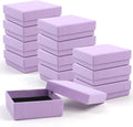 Gift Box Necklace Earring Ring Box Gift Box,12 Pieces Square Cardboard Jewelry Gift Boxes,Cotton Filled Cardboard Paper Jewelry Box Gift Case (3.5x3.5x1.25 Inches) (Purple)
