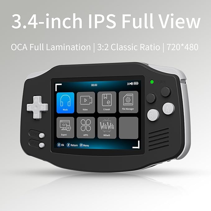 RG34XX Retro Handheld Game Consoles RG34XX Classic Retro Gaming Console 32+64G Card Preloaded Games 5000+ rg34xx Portable Gaming Console Linux 64-bit 3500mAh Battery WiFi Bluetooth HD and TV Output Black