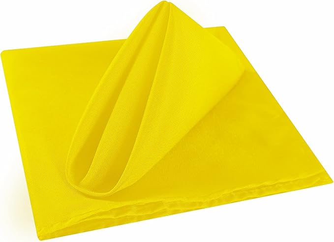 Cloth Napkins 20x20 inch Washable Polyester Dinner Napkins Soft Table Napkins for Wedding Party Dining Banquet(Yellow,25PCS)