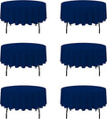 BRILLMAX 6 Pack Navy Blue Round Tablecloths 90 Inch - Circle Bulk Linen Polyester Fabric Washable Table Cloth Cover for Wedding Reception Banquet Birthday Party Buffet Restaurant