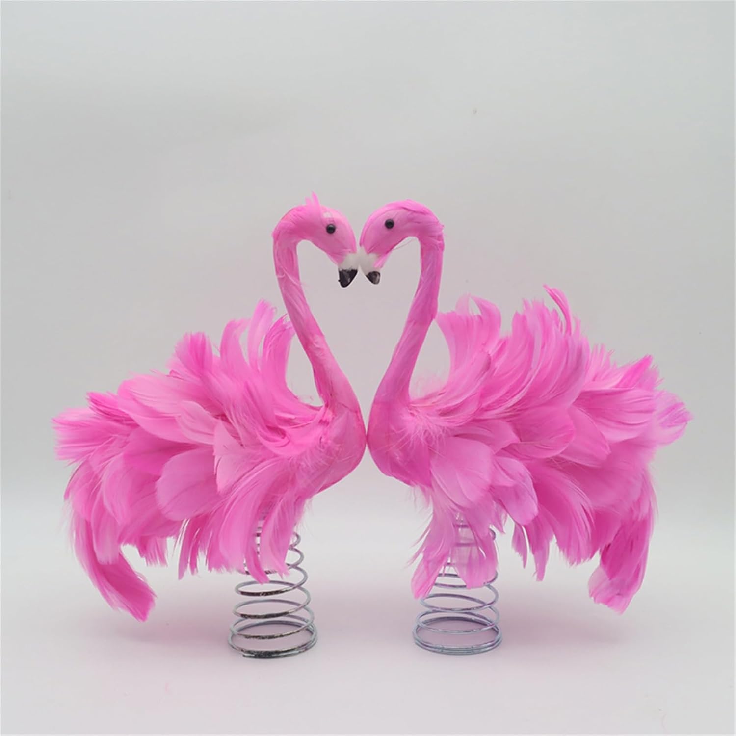 Pink Flamingo Christmas Tree Topper, Fluffy Feather Flamingo Tree Topper, Tropical Summer Tree Ornaments Christmas Tree Decor for Holiday Xmas Party Home (Pink, One Size)