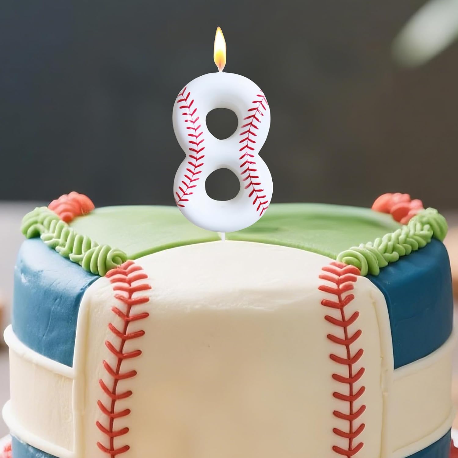 Baseball Birthday Number Candles for Cake White Number 1 Rookie of The Year 1st Birthday Candle Baseball Cake Topper for Baseball Birthday Party Decorations