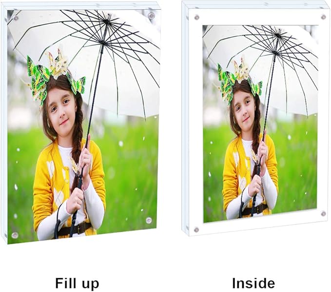 Premium Acrylic Picture Frame 4x6-3 Pack Gift Box Package, Clear Free Standing Desktop Double Sided Best Gift for Family, Perfect Decorate Birthday Wedding Party - Free Soft Microfiber