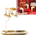 UCINNOVATE Christmas Spinning Candle Holder,Deer Rotating Candlestick Set for Candle Lover, Romantic Wedding, Christmas Party, Fireplace Decor, Home Table Decorations, Holiday Favor Gift(Golden)