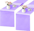 SHEJIZE 2 Pack Lavender Satin Table Runner 12x108 Inches Long, Bright Silky Smooth Satin Table Runner Table Decor for Wedding Banquet Christmas Prom Event Birthday Party