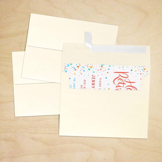 LUXPaper A7 Invitation Envelopes | Peel & Press | 5 1/4" x 7 1/4" | Champagne Metallic | 80lb. Text | 500 Qty