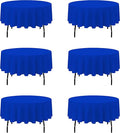 BRILLMAX 6 Pack Royal Blue Round Tablecloths 90 Inch - Circle Bulk Linen Polyester Fabric Washable Table Cloth Cover for Wedding Reception Banquet Birthday Party Buffet Restaurant