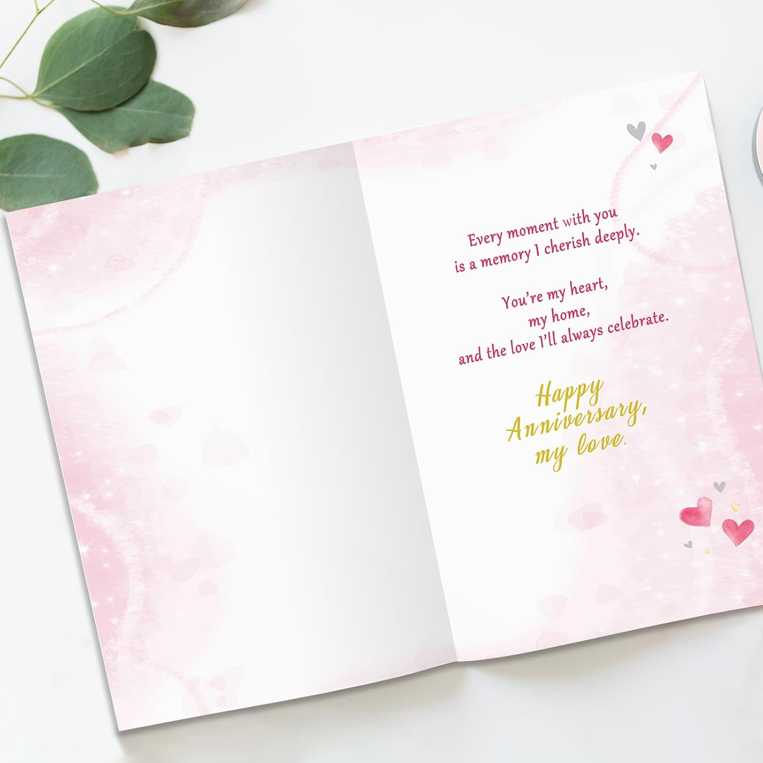 Beixian Anniversary Cards for Wife | Happy Wedding Anniversary Card Gift for Wife from Husband 8x5.3 Inches, Double Sided, with Matching Pink Envelope