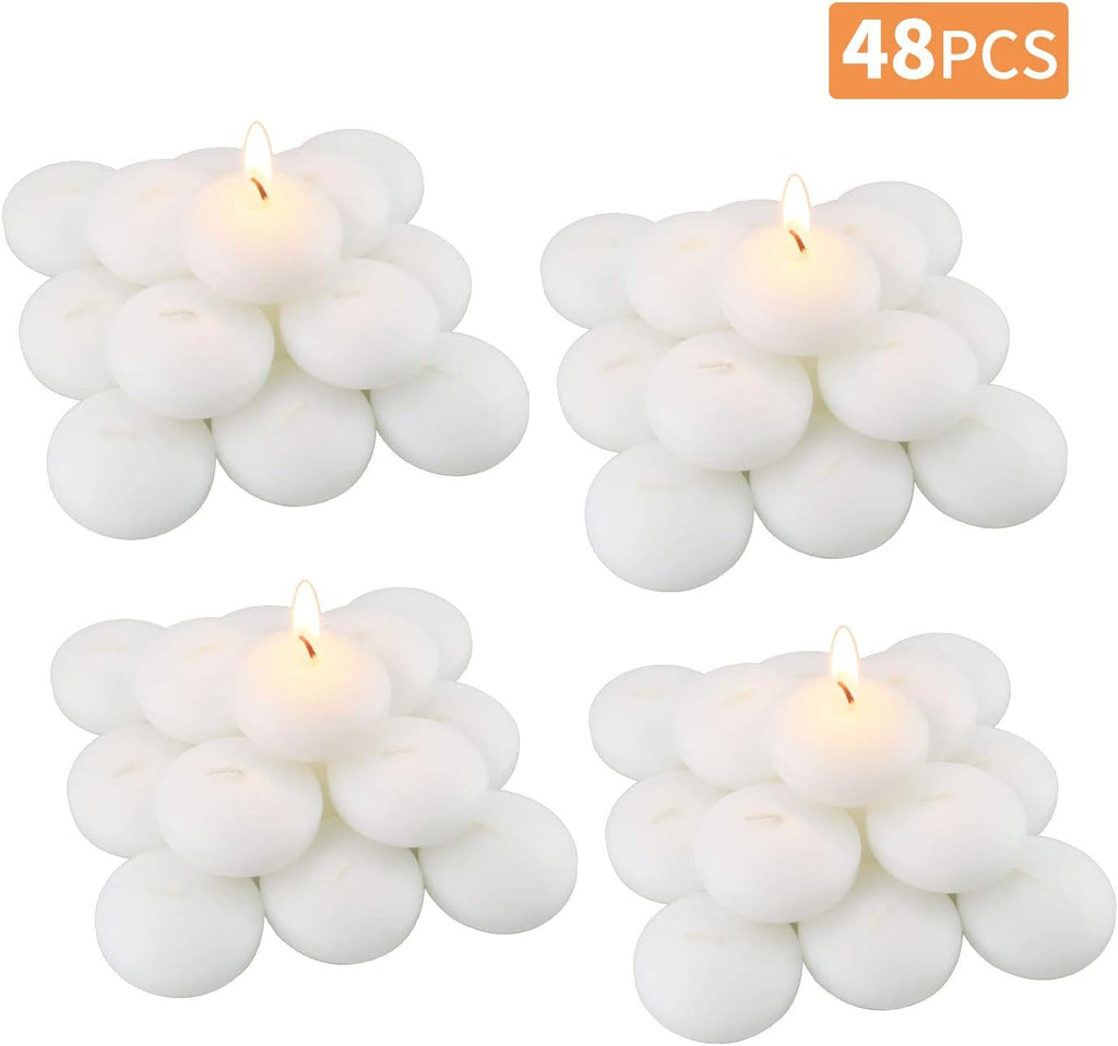 Set of 48 Unscented Floating Candles for Centerpieces, 2 Inch Small Floating Candles for Holiday, Weddings, Parties, Special Occasions and Christmas Home Decorations