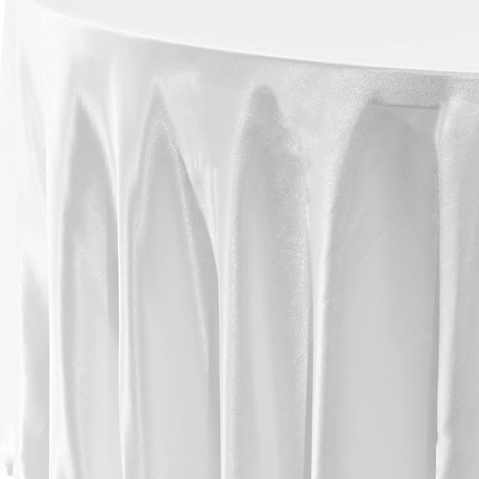 6 Pack 120 Inch White Round Tablecloth - Premium Silky Satin Tablecloth Overlay Smooth Fabric Table Cover Linens, Table Decoration for Wedding Party Banquet Events Restaurant Kitchen Dining