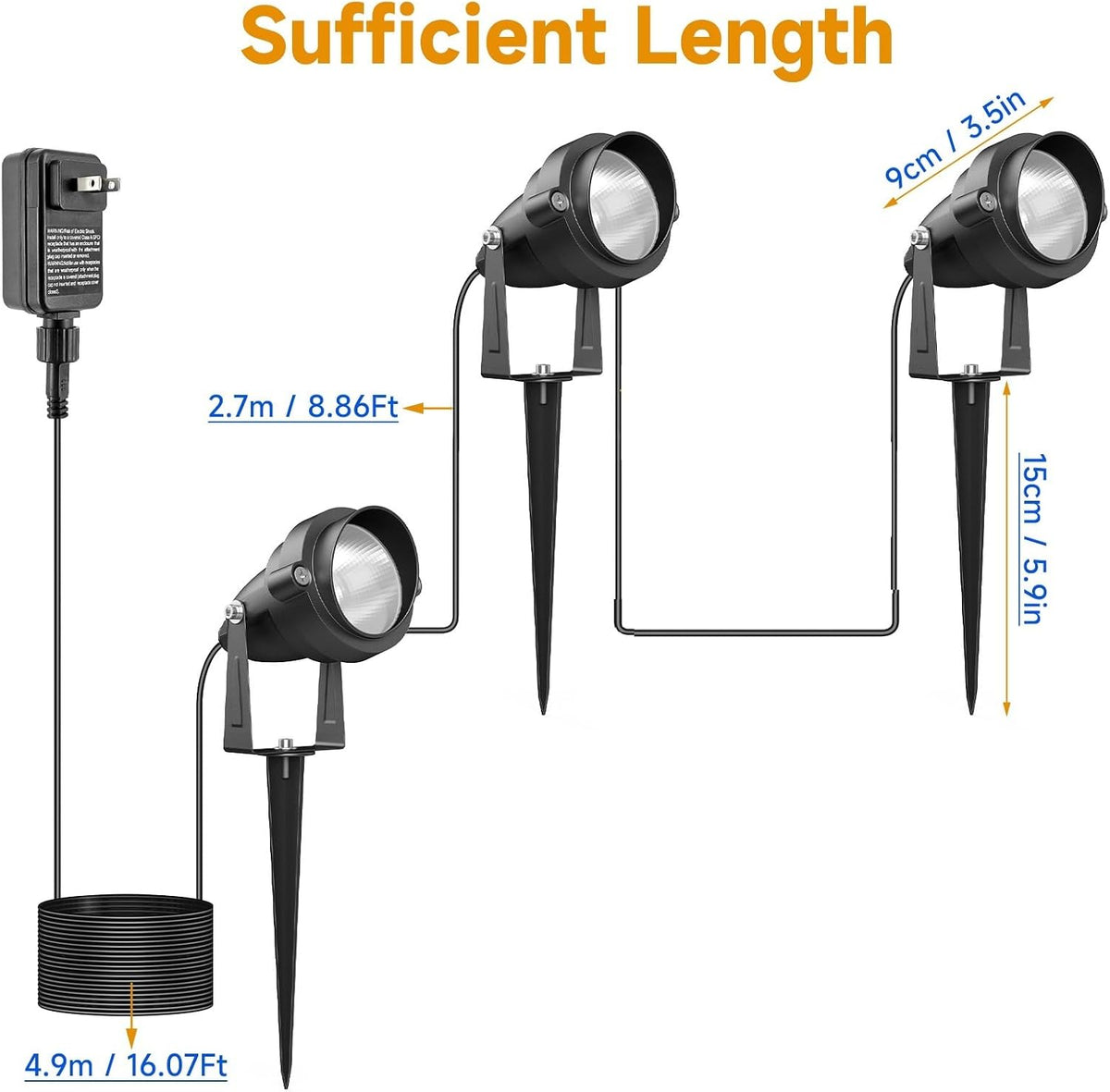 Halloween Spotlights Outdoor with Timer, Colored Warm White 15W Individual Co...