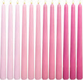 12-Pack Gradient Hot-Pink Taper Candles, 10 Inch Unscented Dripless Candlesticks, Long-Lasting Burn Time of 7-8 Hours, Perfect for Wedding Valentine's Day Dinners Parties and Home Décor