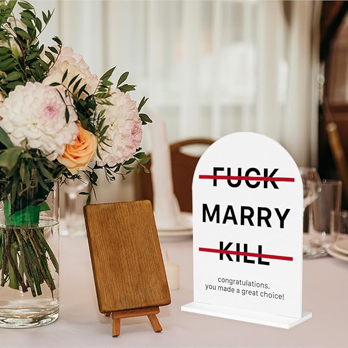 Funny Wedding Gifts for Newlyweds Couples Bridal Shower Gifts for Bride and Groom Bride to be Gift Marriage Engagement Gift Clear Acrylic Desk Decor Sign for Home Office 7 x 5 Inches