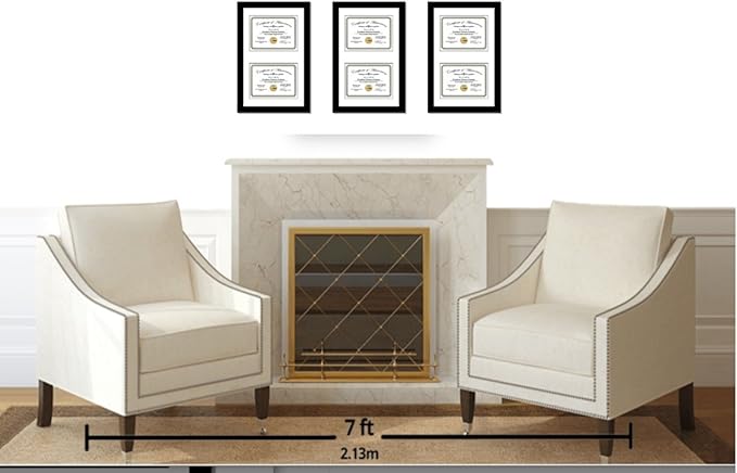 Creative Picture Frames 16X24Bk-W Black Vertical Double Diploma Frame With 2 Opening White Mat, Holds 2-11X14-Inch Documents With Wall Hanger