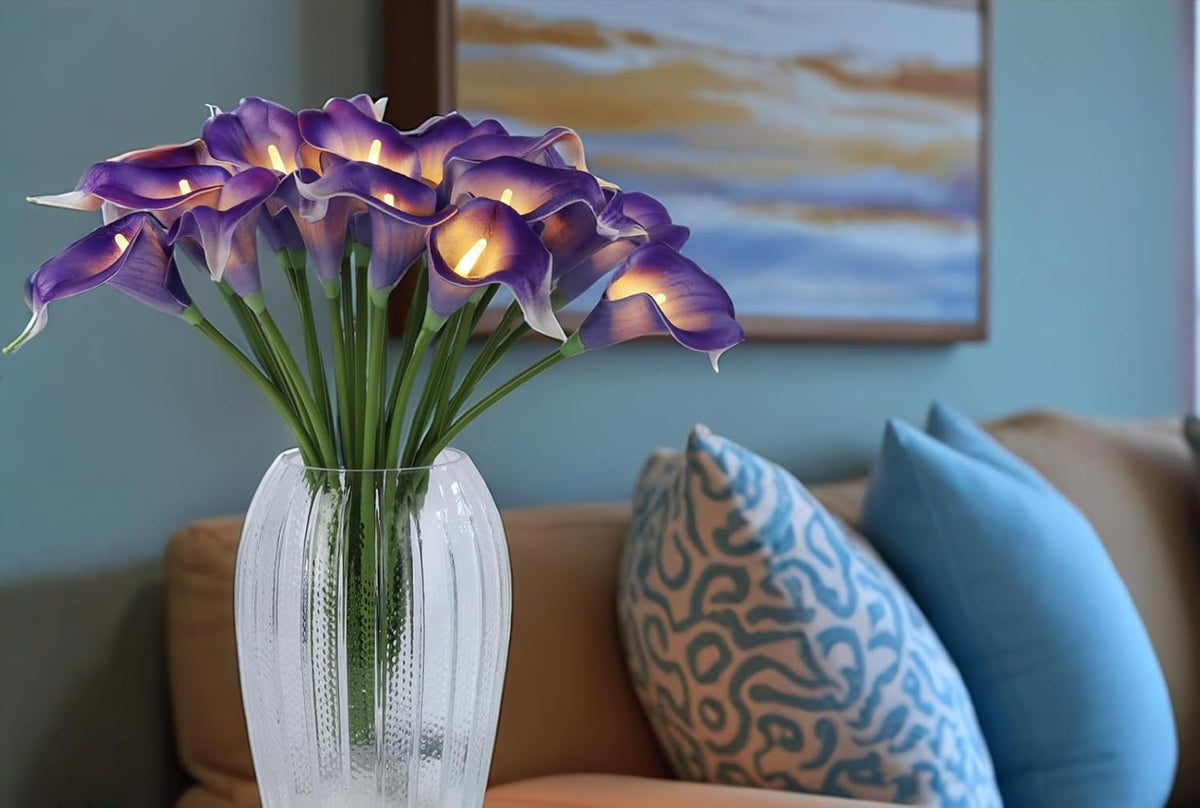 homeseasons led calla lily lamp,20 real touch artificial showing dimensions