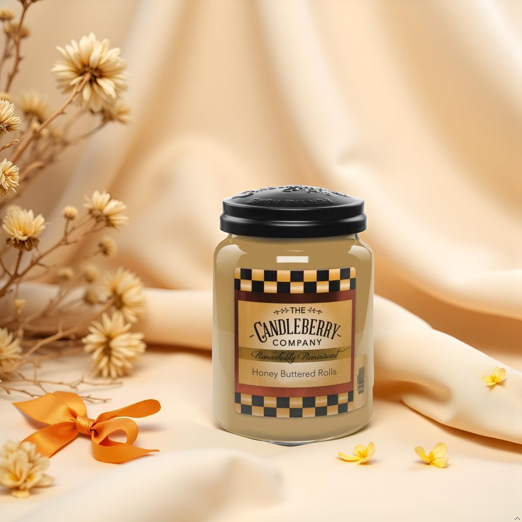Candleberry Candles | Honey Buttered Rolls Candle | Best Candles on The Market | Hand Poured in The USA | Highly Scented & Long Lasting | Large Jar