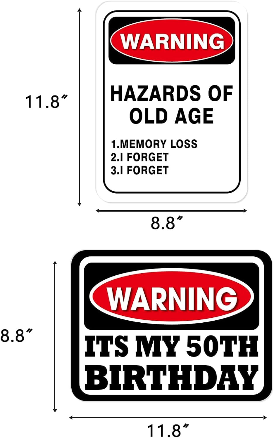 WERNNSAI 50th Birthday Party Decorations - 9PCS Wall Signs for Adults 50 Years Old Party Decor Yellow Caution Logos on Door Windows Yard Garden Sign Happy 50th Birthday Party Supplies