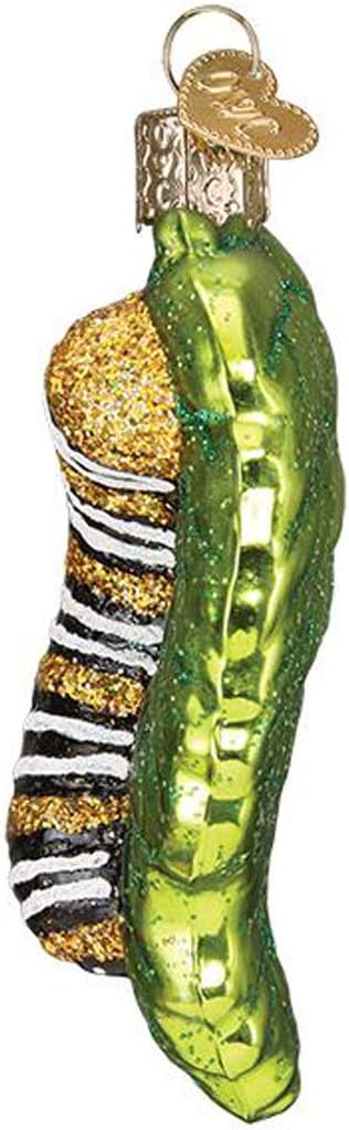 Old World Christmas Ornaments Fuzzy Caterpillar Glass Blown Ornaments for Christmas Tree