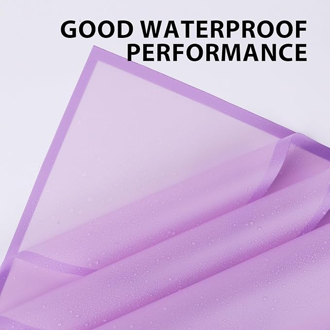 NESCCI 20 Sheet Flower Wrapping Paper - Waterproof Floral Bouquet Wrapping Paper, Florist Supplies Packaging Paper for Wedding Birthday Gift DIY (Translucent Lilac Purple)