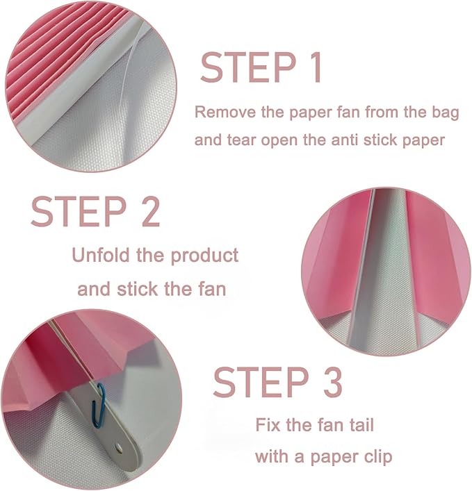 BARTHEW Pink Party Decorations, Pink Paper Decorations for Party, Baby Shower Decorations, Schoolgirl Style Classroom Decor, 12in, 30 Color DIY Set