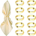 Gold Napkin Rings-10 Pcs Stainless Steel Napkin Rings,Metal Napkin Ring for Table Settings Wedding Christmas Party Dinner Table