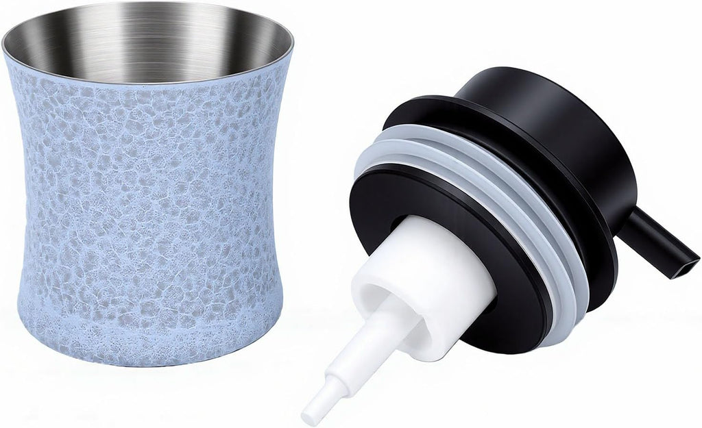 ZJchao 300ml Stainless Steel Dual Function Candle Cup Holder (Matte Blue) | Comes with foaming pump lid, smooth metal texture, exquisite decorative ornament for indoor home desktop decoration