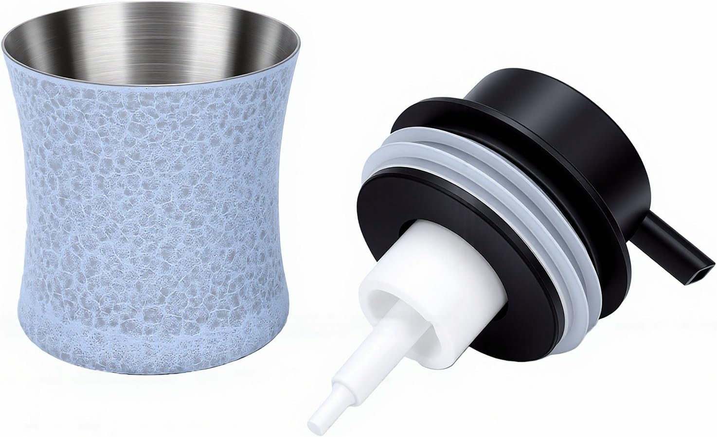ZJchao 300ml Stainless Steel Dual Function Candle Cup Holder (Matte Blue) | Comes with foaming pump lid, smooth metal texture, exquisite decorative ornament for indoor home desktop decoration
