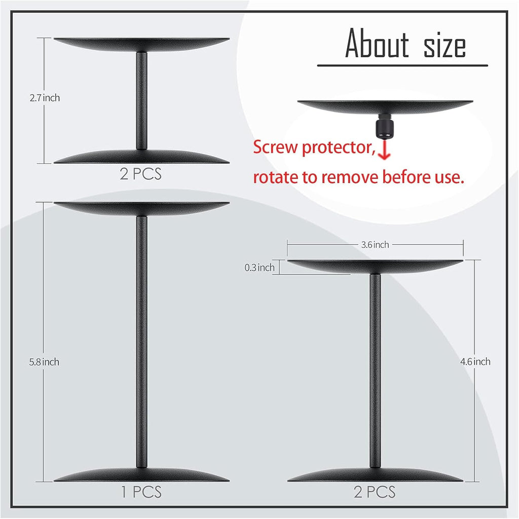 Smtyle Candle Holders for Pillar Candles - Matte Black Christmas Decorations Indoor, Perfect Centerpieces for Tables, Elegant Gift for Home Decorator & Minimalist