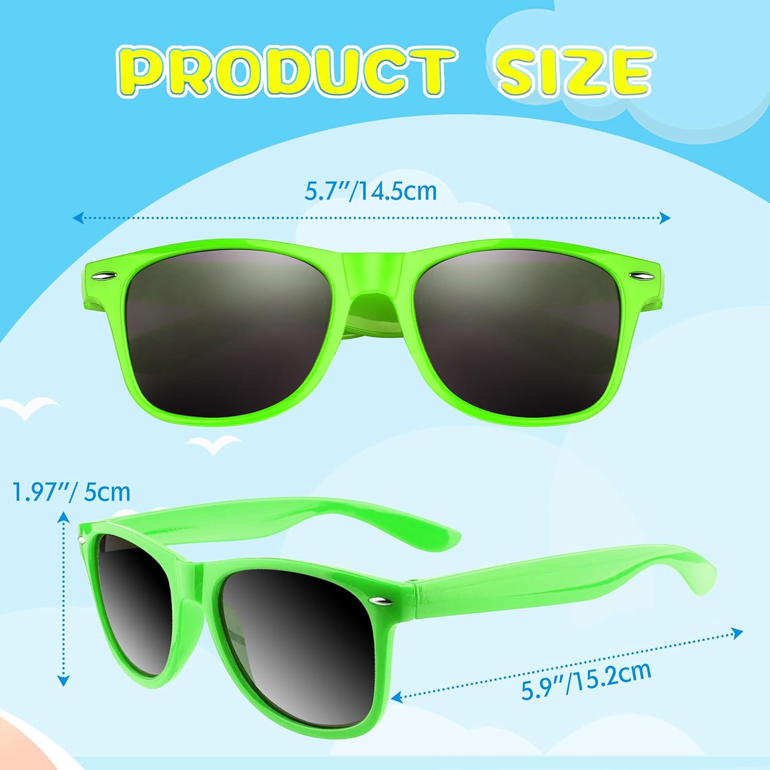 ASTARON 12 Pack Party Sunglasses Bulk Neon Party Favors for Beach Wedding Party Pool Supplies