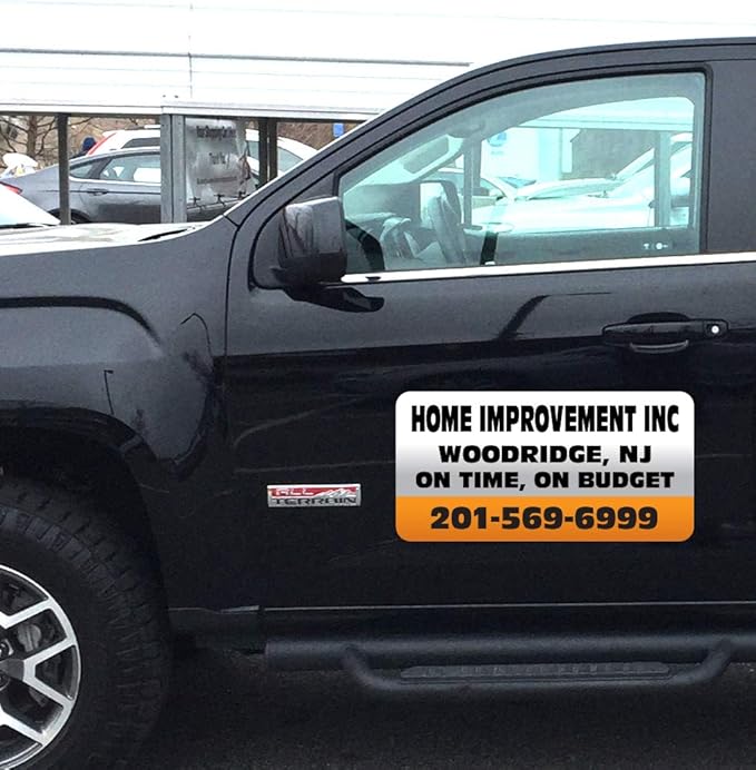 Car Magnet Signs Custom - 24"x12" (Set of 2), 30-mil Thickness with Rounded Corners (Orange)