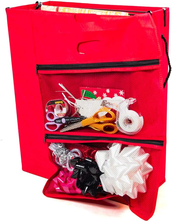 gift bags with tissue paper storage box, zippered, side view