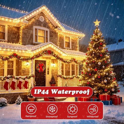 quntis battery powered string lights outdoor, 132ft 300, side view