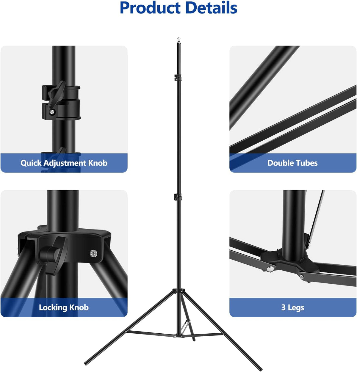 Neewer T-Shaped Background Backdrop Support Stand Kit, 8.5ft/2.6m Tall Adjust...