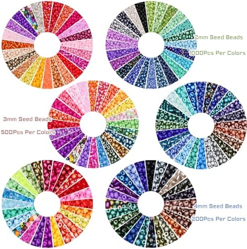 eutenghao 81600pcs glass seed beads craft beads 6/0,8/0,12/0, side view