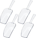 4Pcs Clear Plastic Ice Scoop for Freezer, Mini Candy Popcorn Scoops for Buffet Food Dry Goods, Flour Scoops for Canisters, 7.5 In (Clear)