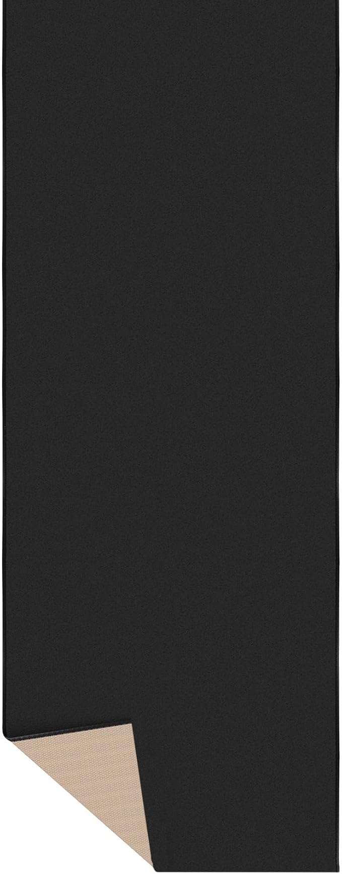 Ottomanson 3x20 Non Slip Extra Long Hallway Runner Rug with Rubber Backing - Solid Modern Kitchen Rug for Bedroom or Living Room, Black, 2'7" x 20'