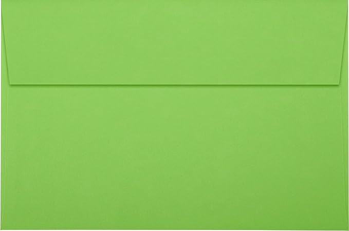 LUXPaper A9 Invitation Envelopes | Peel & Press | 5 3/4" x 8 3/4" | Limelight Green | 80lb. Text | 50 Qty
