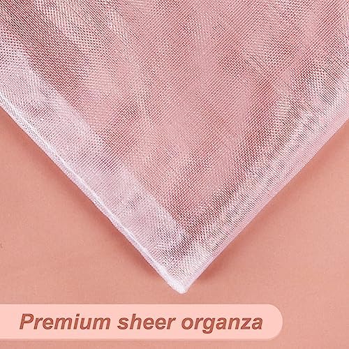 HRX Package 100pcs White Organza Bags, 4x6 inch Mesh Bags Drawstring Gift Bags Jewelry Pouches for Candy Wedding Favors Christmas