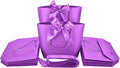 HUAPRINT Gift Bags with Handles,7.48×3.54×7.9 inches,Party Favor Bags with Bow Ribbon,12Pcs Purple Paper Bags for Birthday Wedding Bridesmaid Present Celebration Holiday