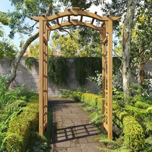 westwood 47"w x 86"h cedar arbor, side view