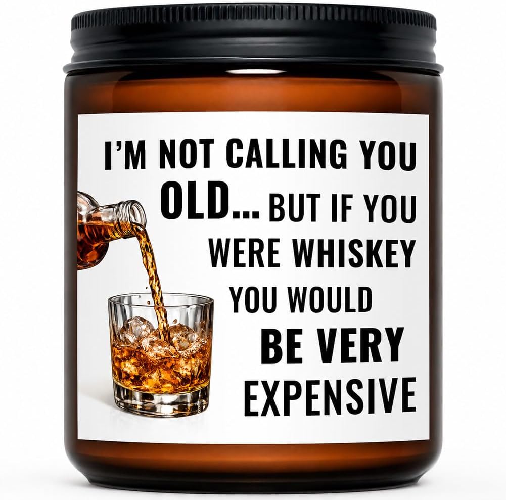 Funny Birthday Gifts for Women Men, 40th 50th 60th 70th 80th Birthday Gifts for Mom Dad Grandpa Husband Boyfriend Best Friend Sister Uncle Brother Coworker, Age Humor Novelty Candle Gift, 9 Oz