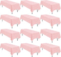 12 Pack Polyester Tablecloth 60 x 126 Inch Pink Tablecloth for 8 Ft Rectangle Tables,Stain and Wrinkle Resistant Washable Fabric Table Covers Polyester Table Clothes for Wedding Parties Banque