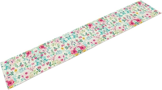 Watercolor Floral Table Runner, Colorful Botanical Spring Summer Nature Flower Aesthetic Table Runner for Kitchen Dinning Table Runner Decor Home Wedding Party Holiday, 13x36 Inch