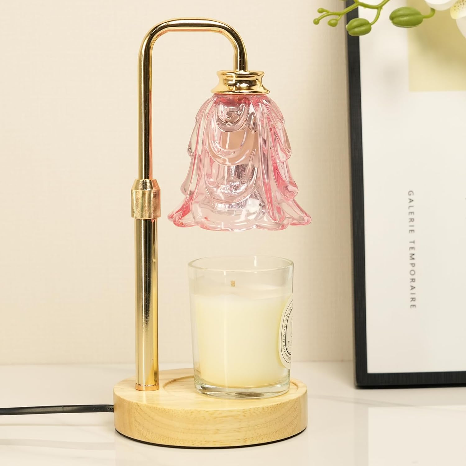 SupBri Pink Candle Warmer Lamp with Timer & Dimmable, Fits Jar Scented Candles, Mothers Day Birthday Gifts for Women Her Mom, House Warming Gift New Home Decor
