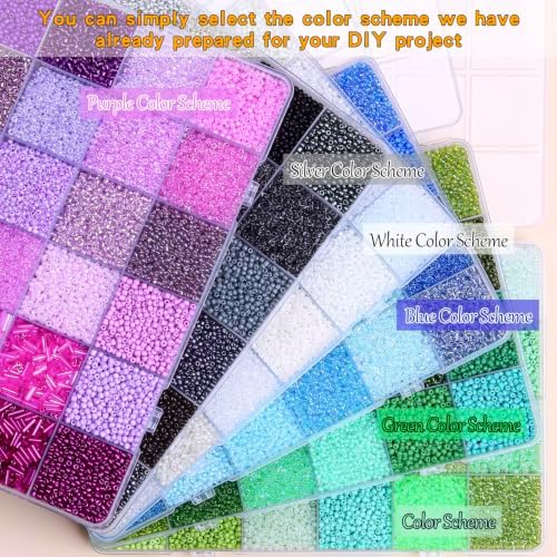 52800+pcs 144colors 2mm glass seed beads for jewelry, package contents