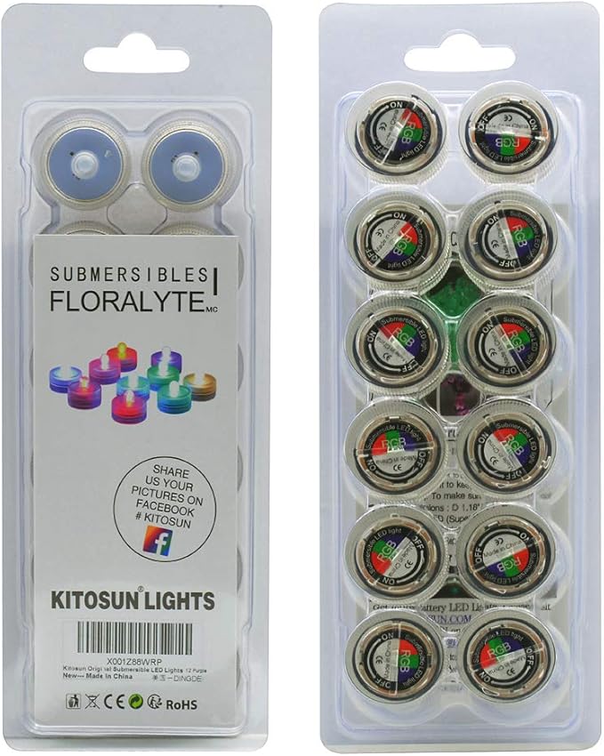 Halloween Lights Submersible LED Lights cr2032 Battery Powered Underwater Waterproof LED Tea Light for Events Wedding Centerpieces Vase Floral Xmas Home Decor Lighting(Pack of 12) (Warm White)