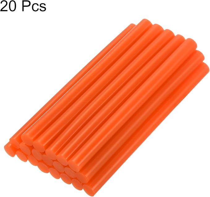 uxcell 20pcs Hot Glue Sticks for Glue Gun 11mm/0.43-inch x 4-inch Mini Hot Melt Adhesive Glue Stick Bright Orange