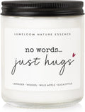 LUMELOOM Sympathy Gifts for Loss of Loved One, Memorial Gifts - 9oz Lavender Scented Soy Wax Candle - No Words Just Hugs, Bereavement, Grief, Think of You, Miscarriage, Get Well Candle for Women