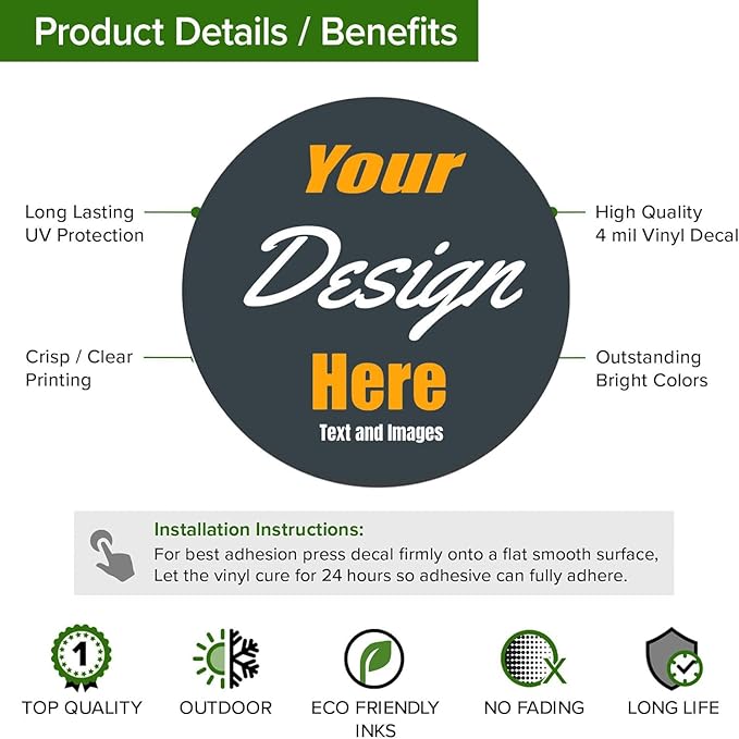 Custom Stickers for Weddings, Birthdays & Businesses - Personalized Labels with Your Logo - Waterproof, Fade and Heat Resistant - Pack of 100-1000 (Custom Image, 3.5 Inch)