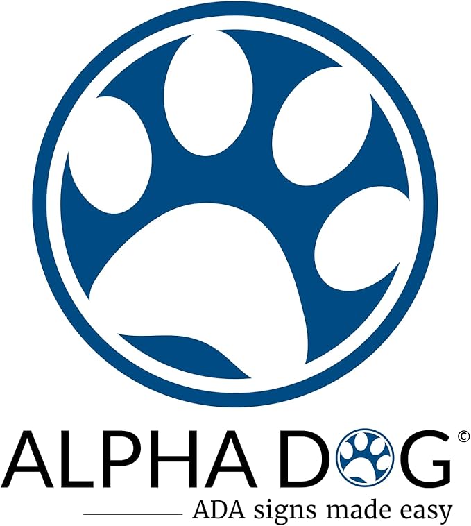 ALPHA DOG ADA SIGNS Custom ADA Compliant Braille Sign, 6"x9" Room Identification Plaque, Tactile Text, Raised Letters, Personalized 4-Line, Indoor/Outdoor, USA-Made (White)